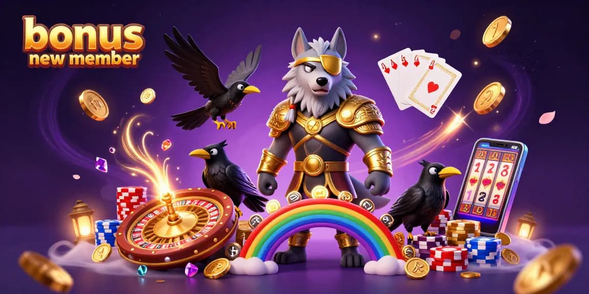 Engage with enticing bonus new member offers in this vibrant casino-themed illustration.