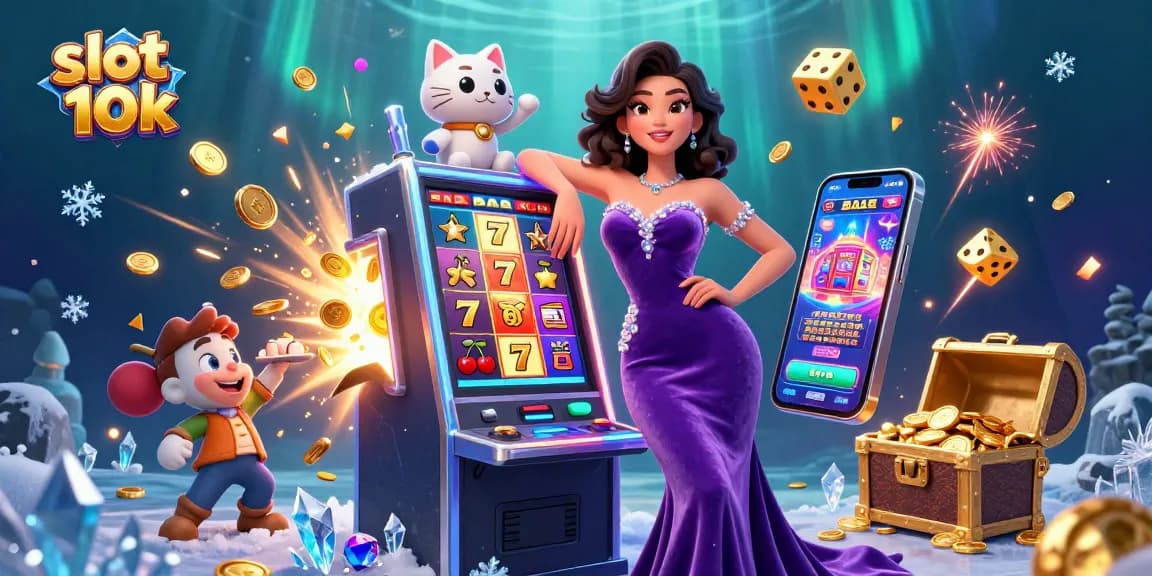 Spin to win big with slot 10k as coins erupt from a jackpot slot machine!