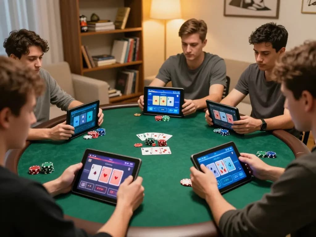 Players enjoying rik vip online poker game at home surrounded by comfort and personal space.