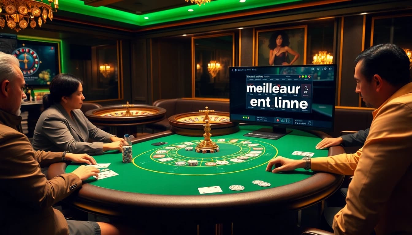 Vivez des parties passionnantes au meilleur casino en ligne avec des jetons de poker et des cartes vibrants.