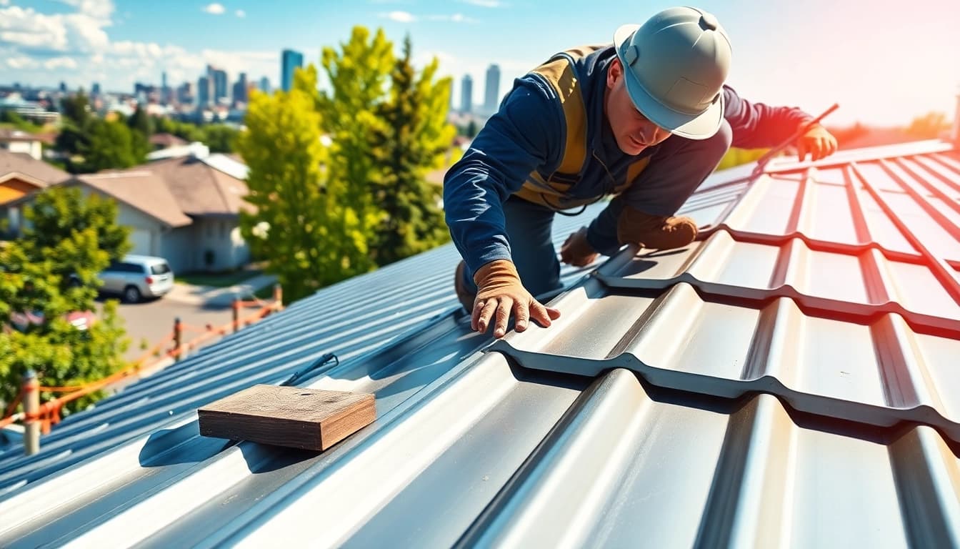 Install metal roofing Calgary showcased by a professional, enhancing durability and aesthetics.