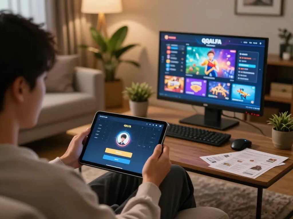 Engage in QQALFA login while enjoying a cozy online gaming session from home, surrounded by strategy notes and a warm atmosphere