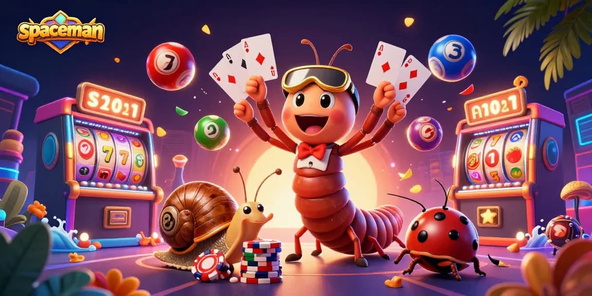Spin to win with Spaceman, showcasing a dynamic casino scene filled with colorful elements and excitement.