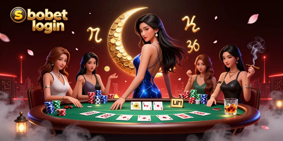 Simplify your sbobet login experience with this vibrant 3D illustration showcasing the thrill of poker.