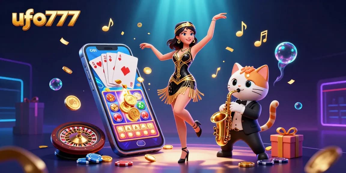 Spin the reels on ufo777 with vibrant slot games, golden coins, and a lively casino atmosphere.