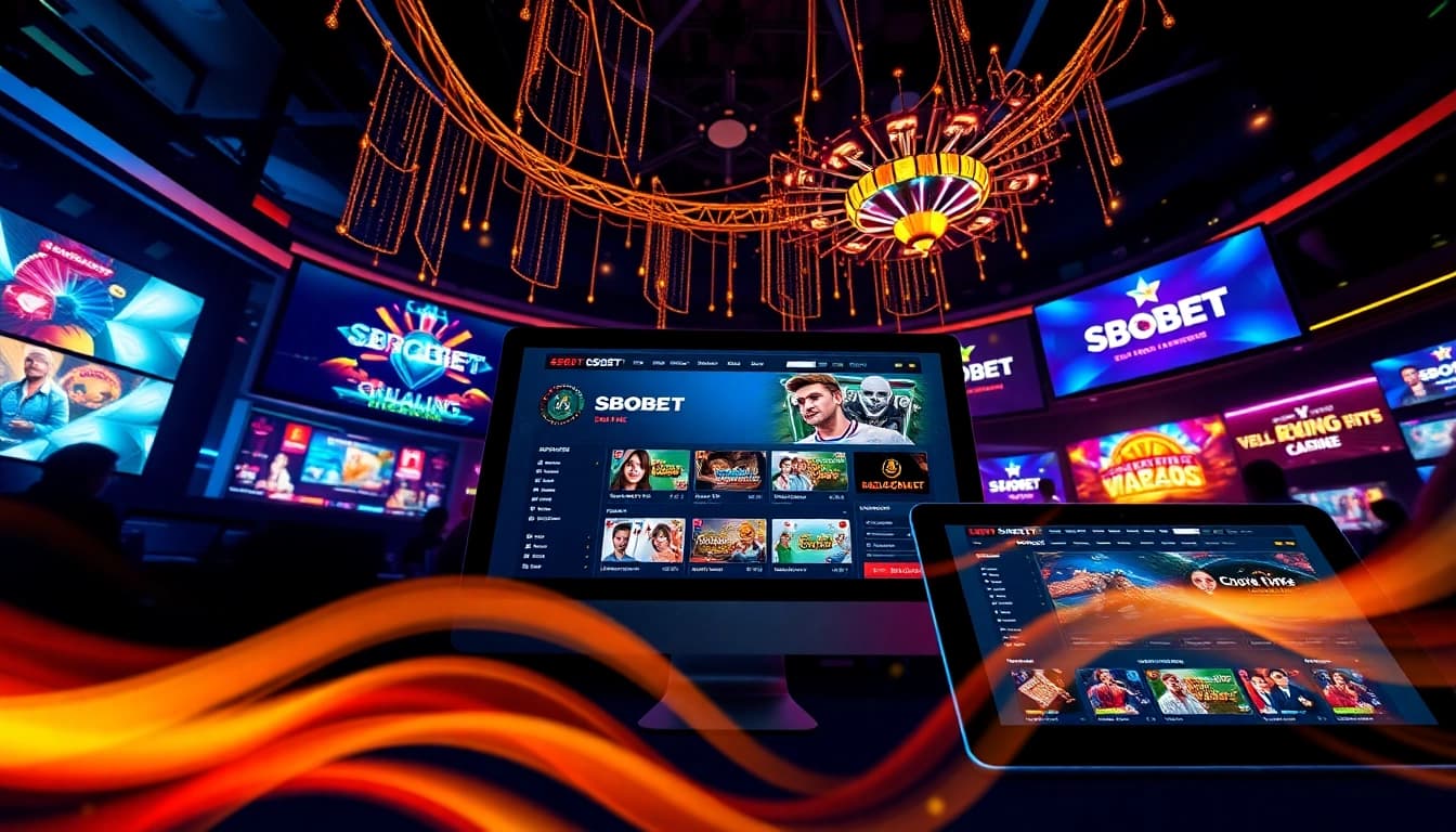 Experience the thrill of online betting at sbobet.dance with vibrant casino visuals and poker games.