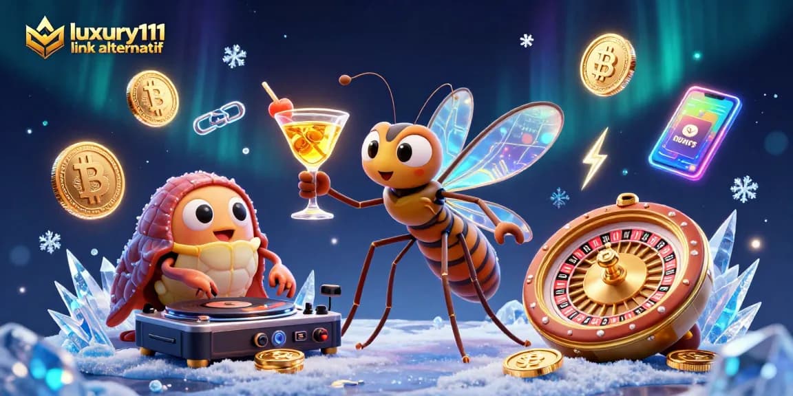 Experience luxury111 link alternatif through an immersive casino scene blending digital and real-world elements.