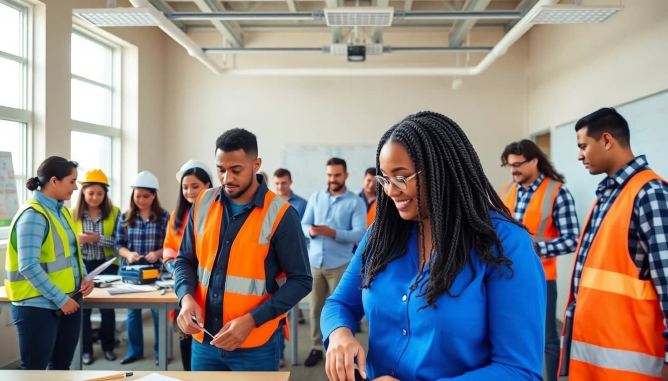 Engage in effective Construction training with diverse individuals actively learning skills.