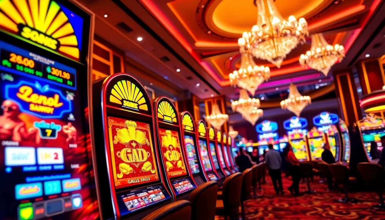 Experience the thrill of slot rtp hari ini at a lively casino with vibrant slot machines.