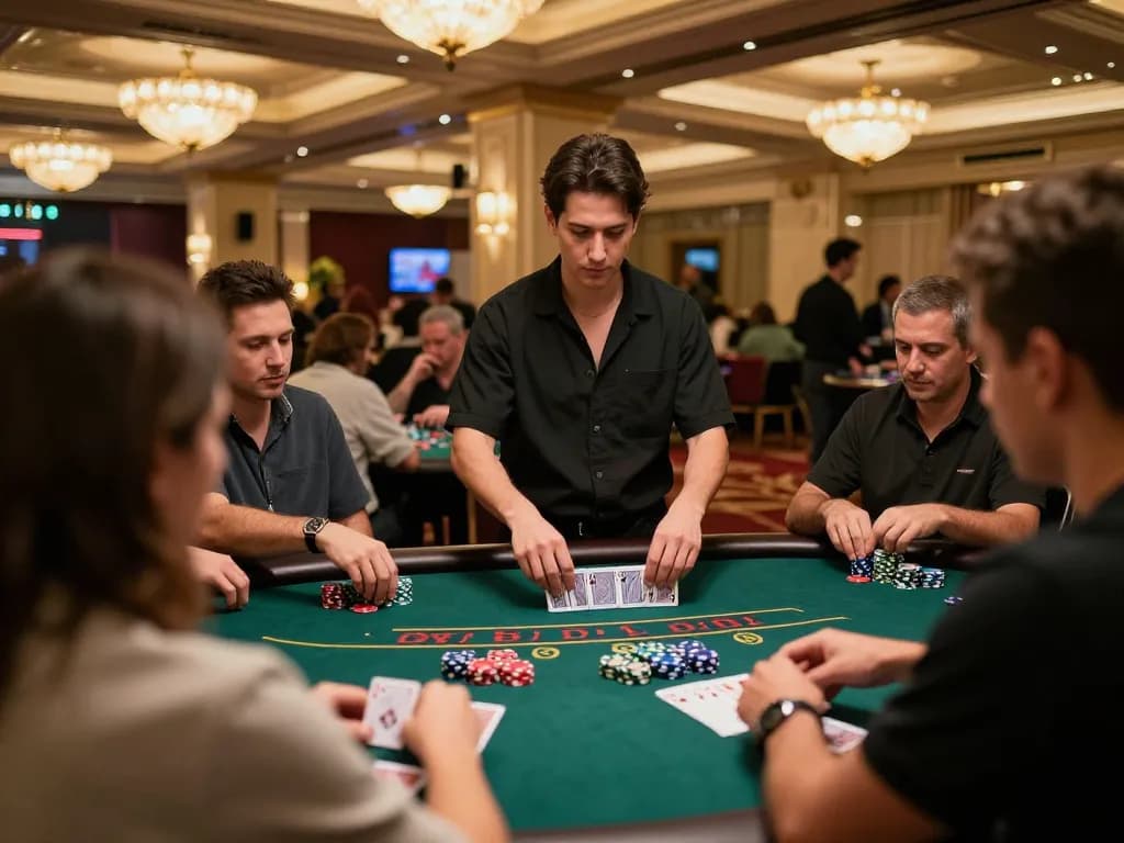 Players engaging in a thrilling blackjack game at 789win casino, showcasing the excitement of betting.