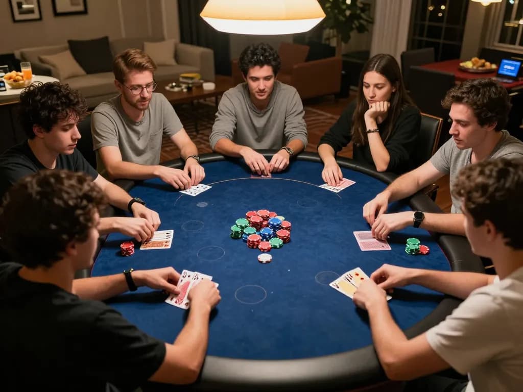 Players enjoying a lively poker game night showcasing strategies at the nk88 platform.