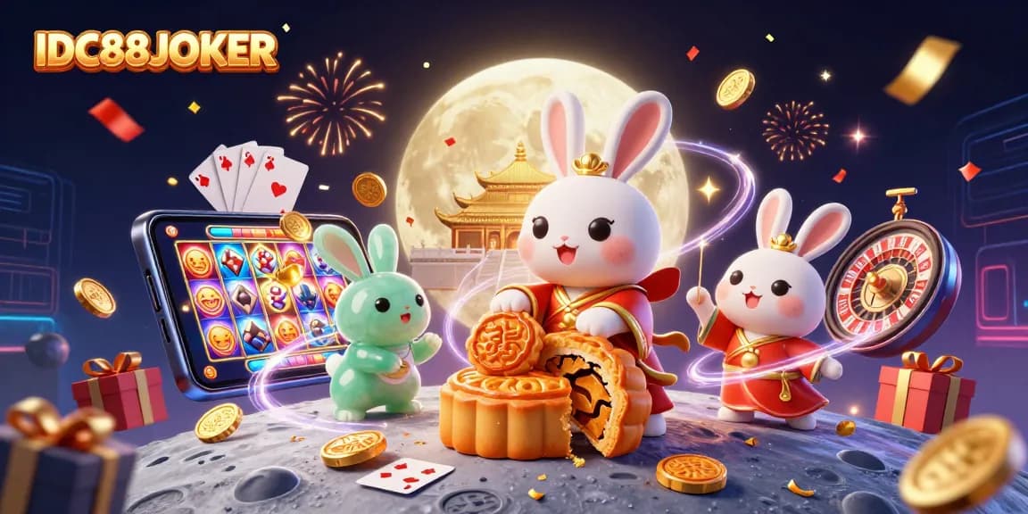 Experience winning moments playing at IDC88JOKER, featuring unique casino elements and festive celebrations.