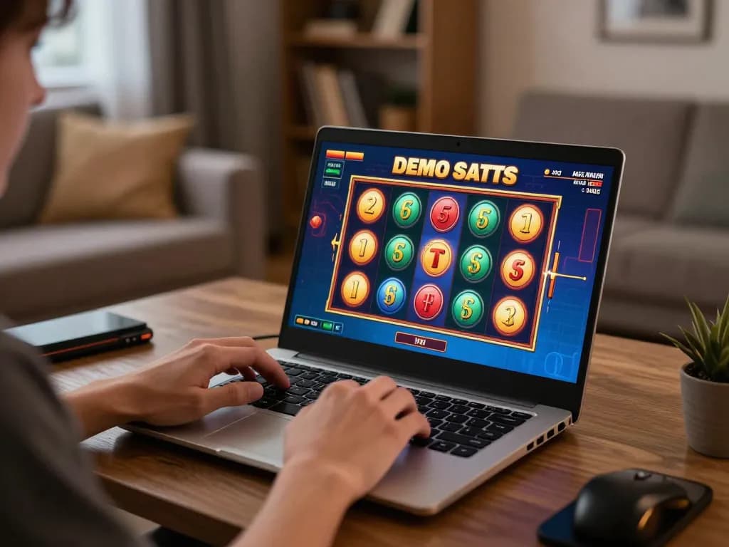 Engaging with a Demo Slot Pragmatic game in a cozy home gaming setup.