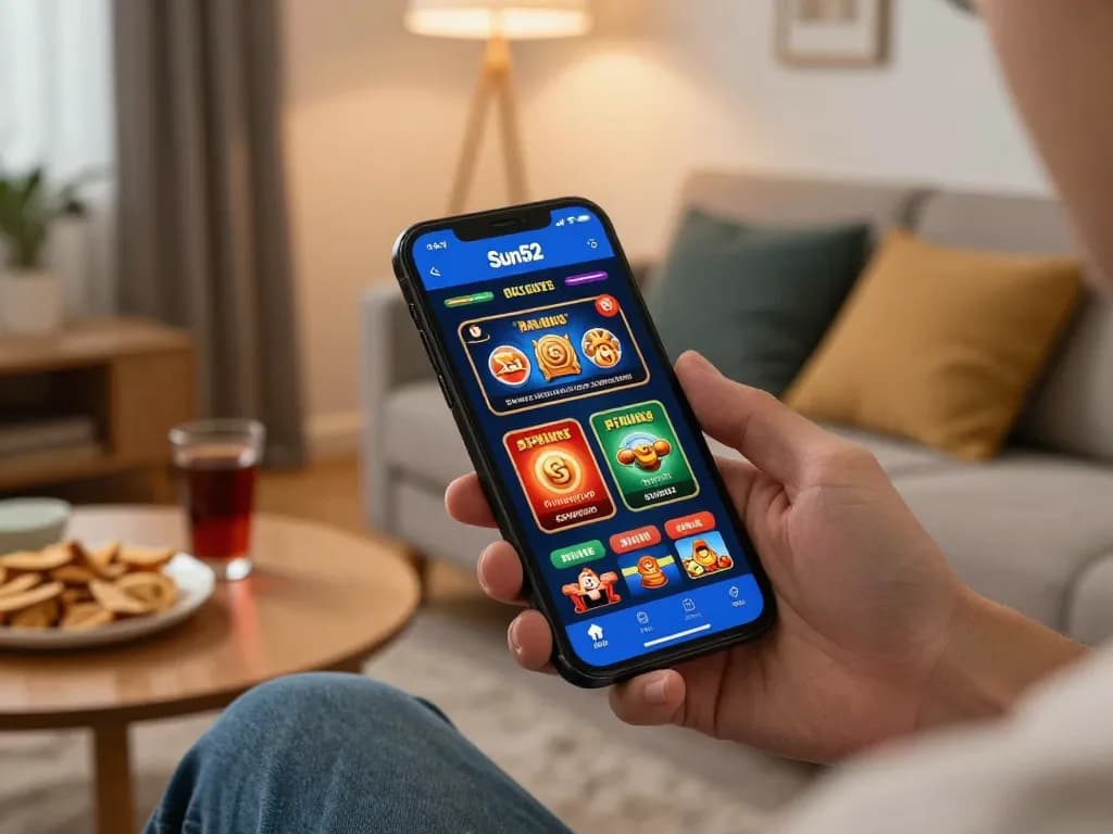 Engaging gameplay experience on the Sun52 mobile app showcasing diverse casino options