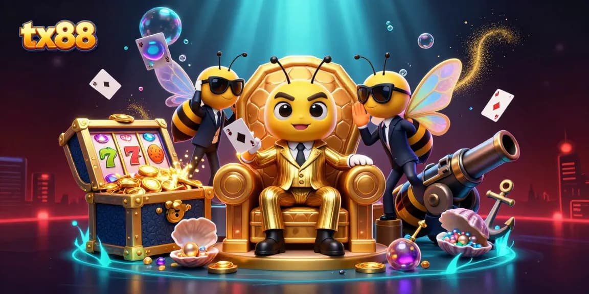 Experience exciting gameplay at tx88, showcasing a vibrant 3D casino scene with iconic elements.