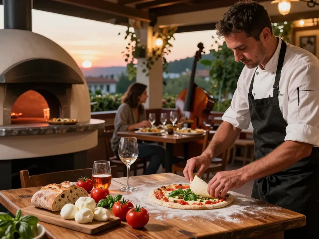Delicious pizza preparation at Osteria 88Pulsa in Guadalajara, showcasing authentic Italian cooking.