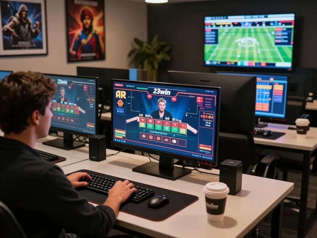An engaging player strategizing with 23win during an online live dealer game, showcasing dynamic betting action.