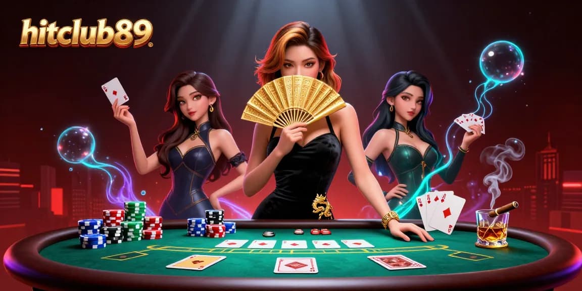 Engage with hitclub89 in a vibrant casino scene showcasing high-stakes poker and elegant ambiance.