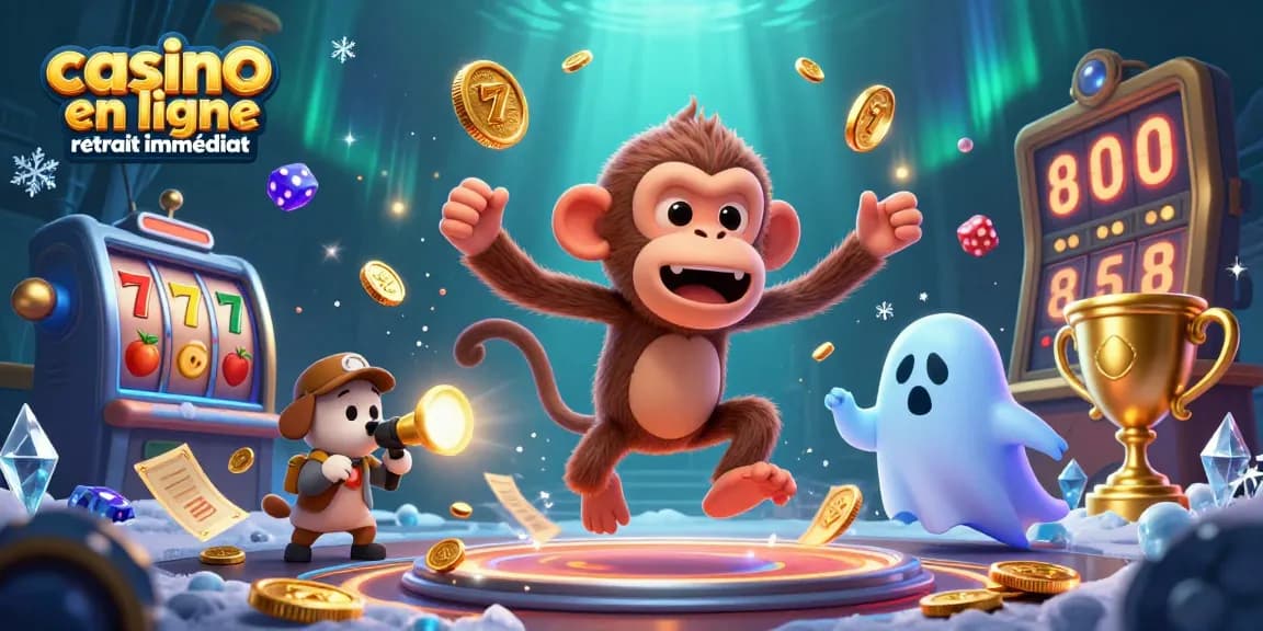 Casino en ligne retrait immédiat avec un fantôme maladroit jonglant dans un casino hanté.