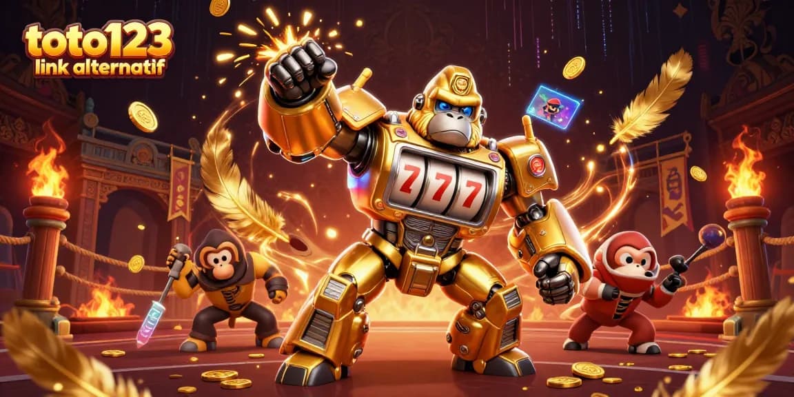 Experience the excitement of winning with toto123 link alternatif through this vibrant 3D casino illustration.