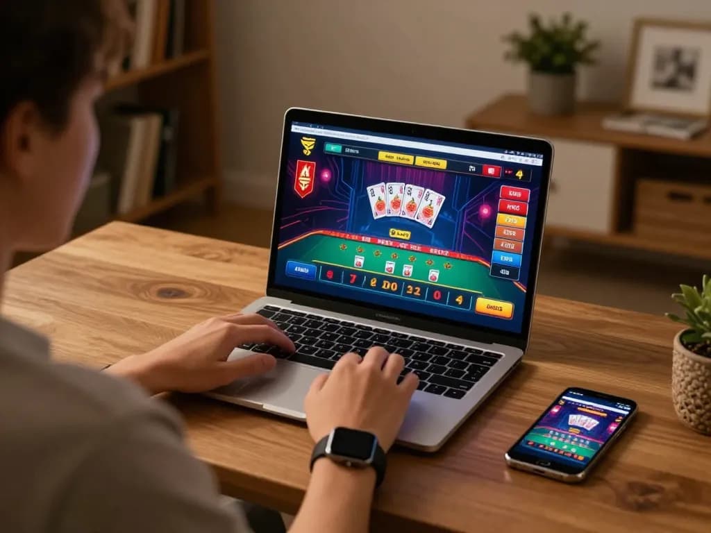 Engaging in online casino gameplay at home using vipwin platform for improved strategies.