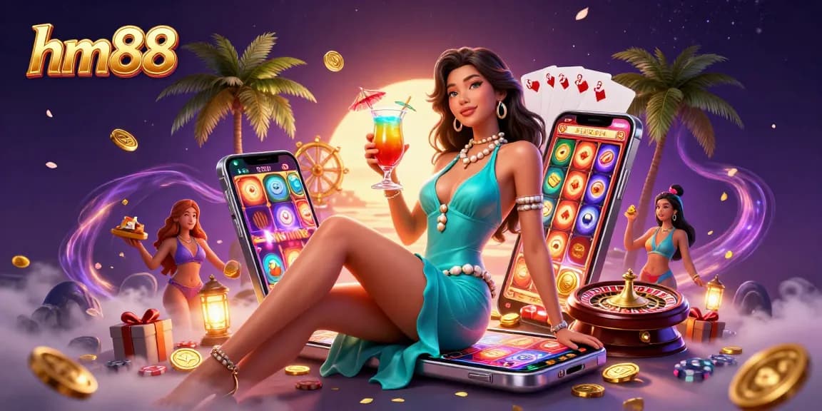 Spin the reels and win at hm88 with exciting slot games in a vibrant casino scene.