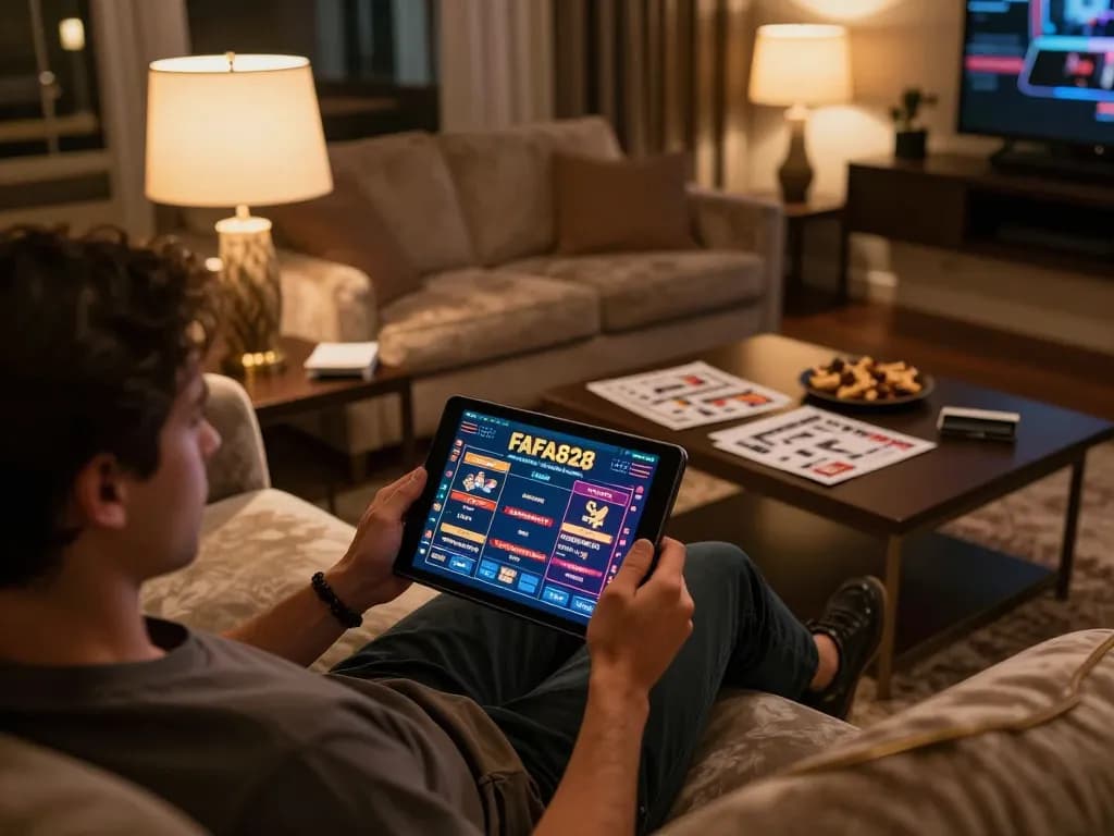 Experience seamless gaming with FAFA828 through online tablet interaction and strategic preparation.