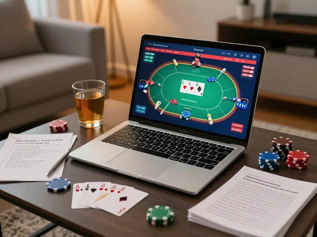 Play poker online at home with a bonus new member 100, engaging in strategic gameplay and fun.