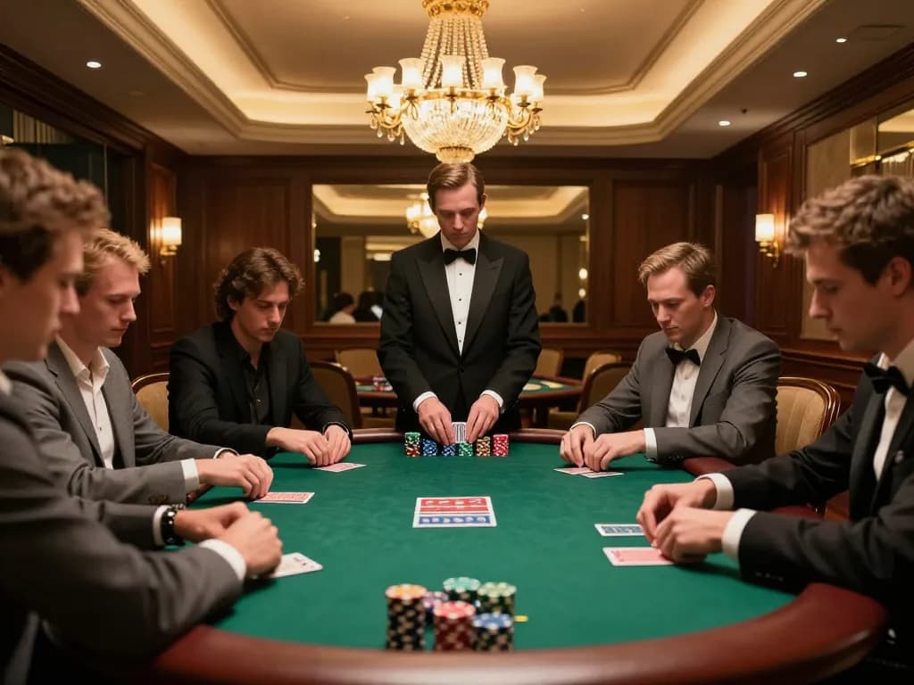 Players engaging in an exciting poker game at a luxuriously designed venue, highlighting the thrill of SV88 gaming.
