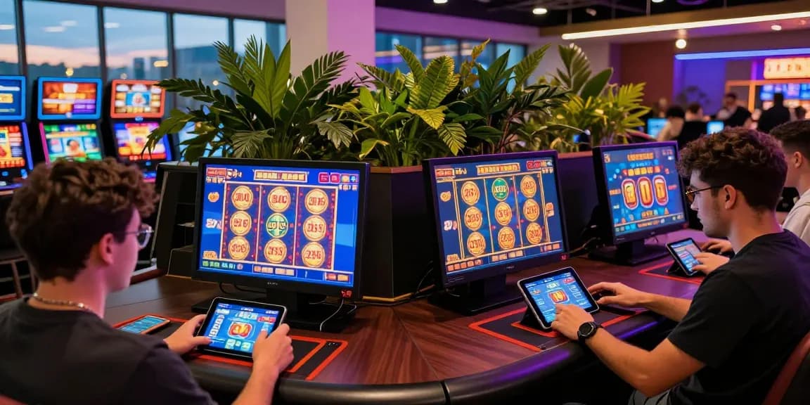 Exciting gaming environment showcasing mastercard casinos with players enjoying Bonus Buy slots and live dealer games in a vibrant setting.