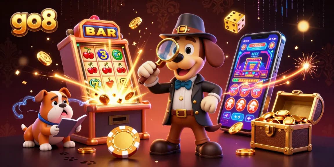 Experience thrilling casino action at go8 with a detective theme and slot game elements.