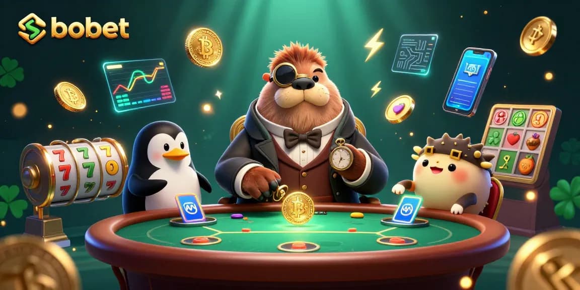 Engaging sbobet-themed underwater poker scene with unique characters and vibrant casino elements.