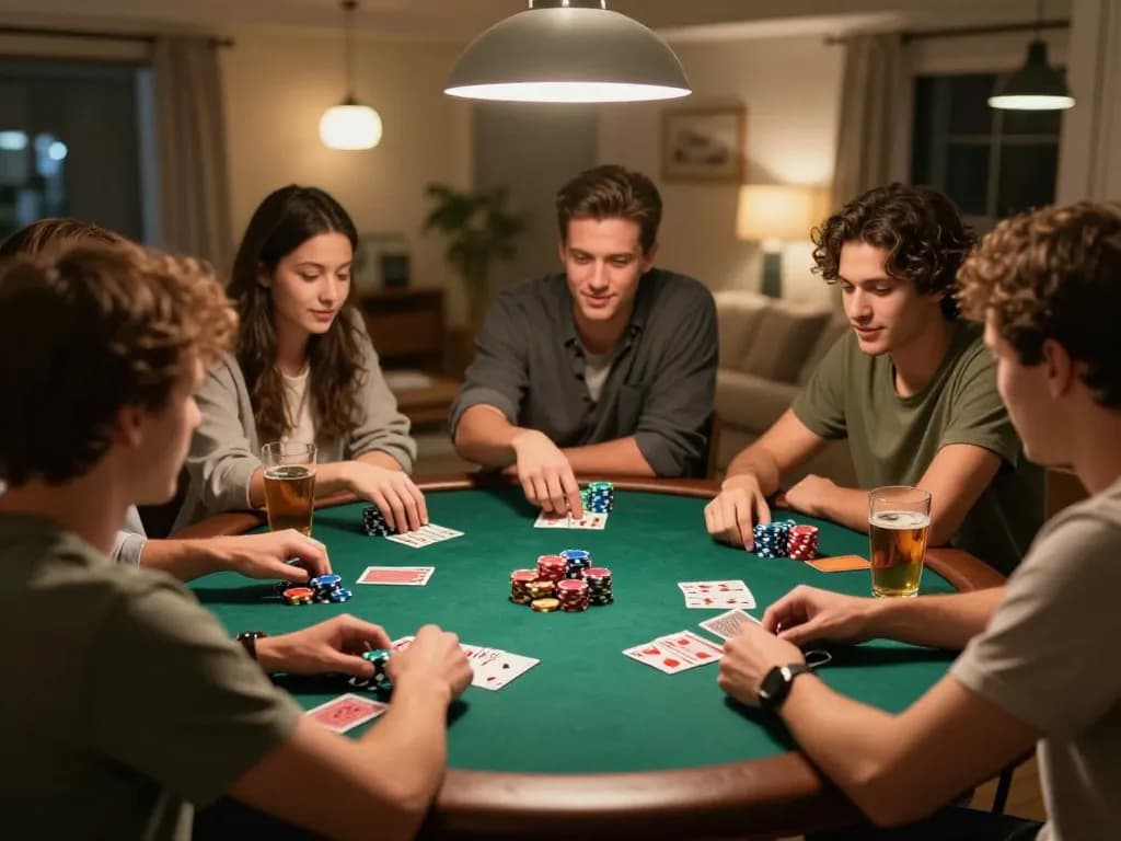 Engaging poker night with friends showcasing hidden wiki strategies and camaraderie.