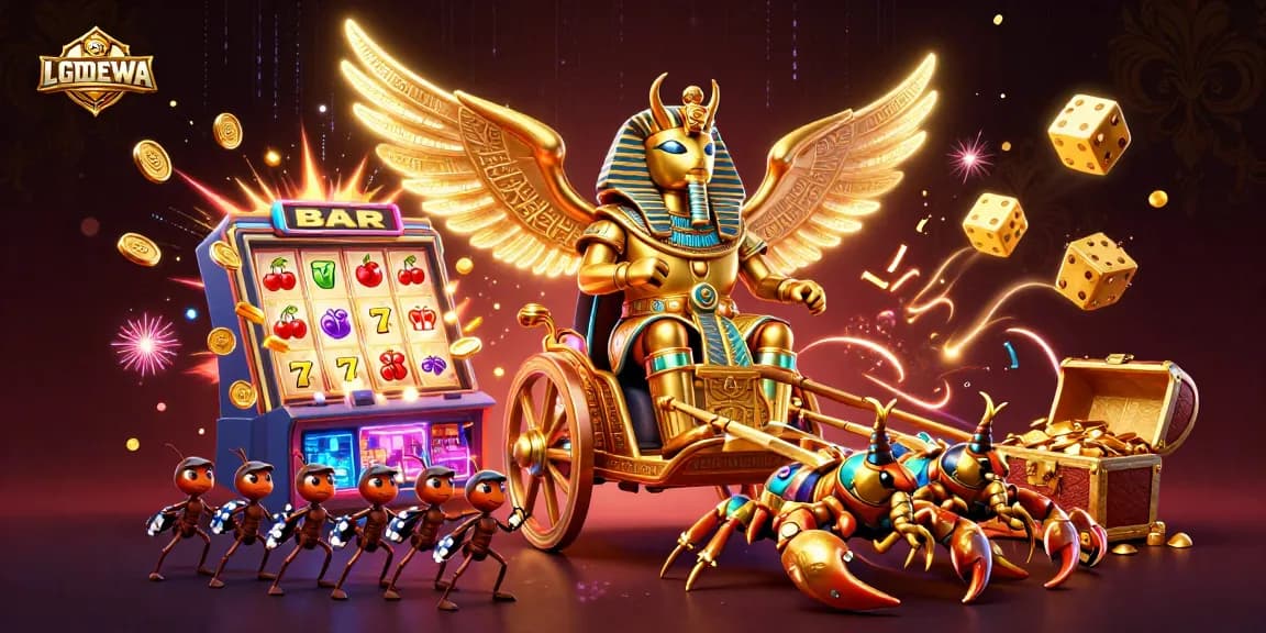 Experience LGODEWA with a thrilling jackpot explosion and vibrant casino action in a captivating scene.