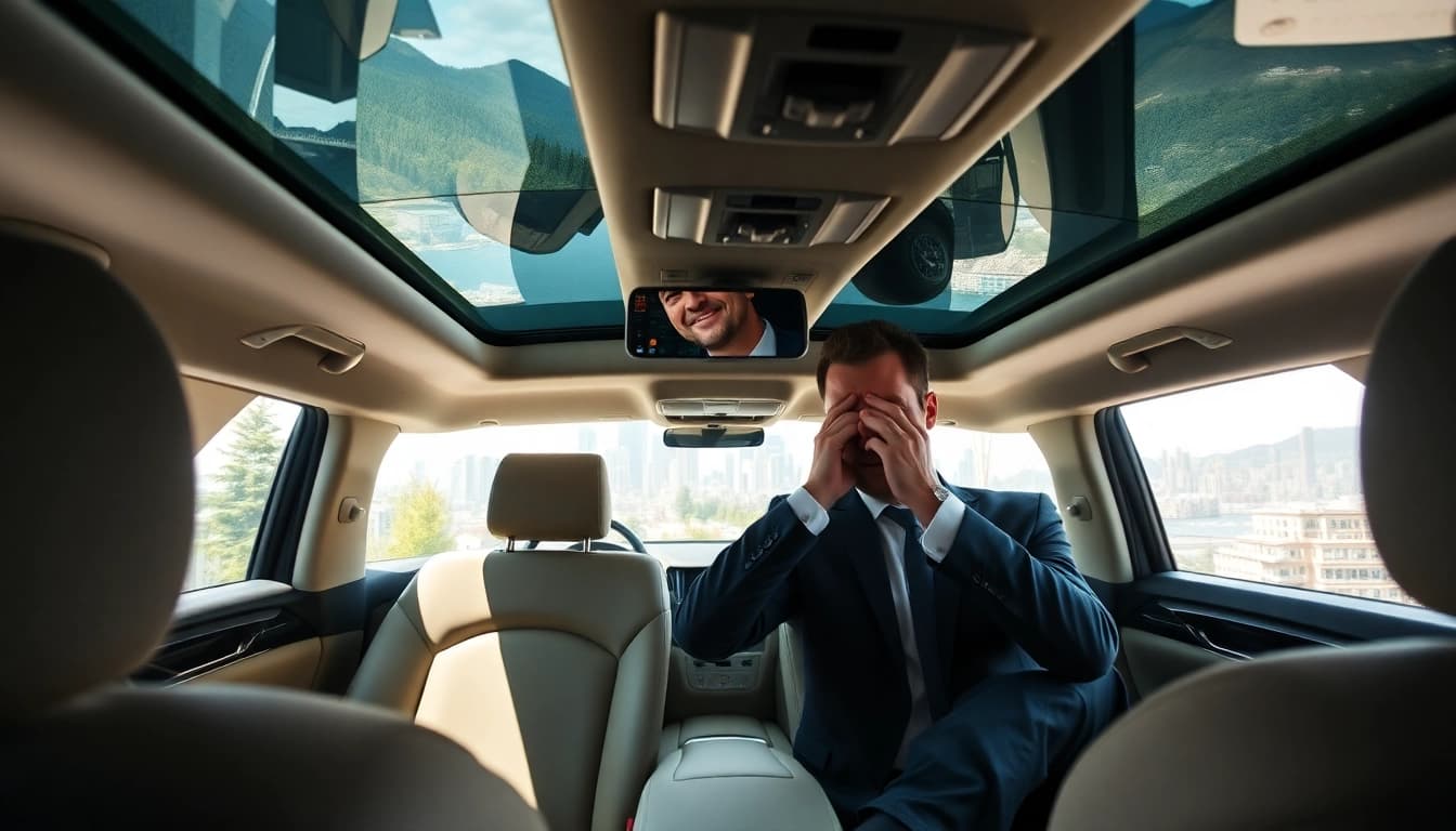 Traveling in luxury with a seattle to vancouver car service featuring a stylish town car interior.