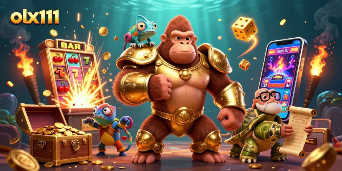 Engage in thrilling slot action with olx111 featuring dynamic characters and a jackpot explosion.