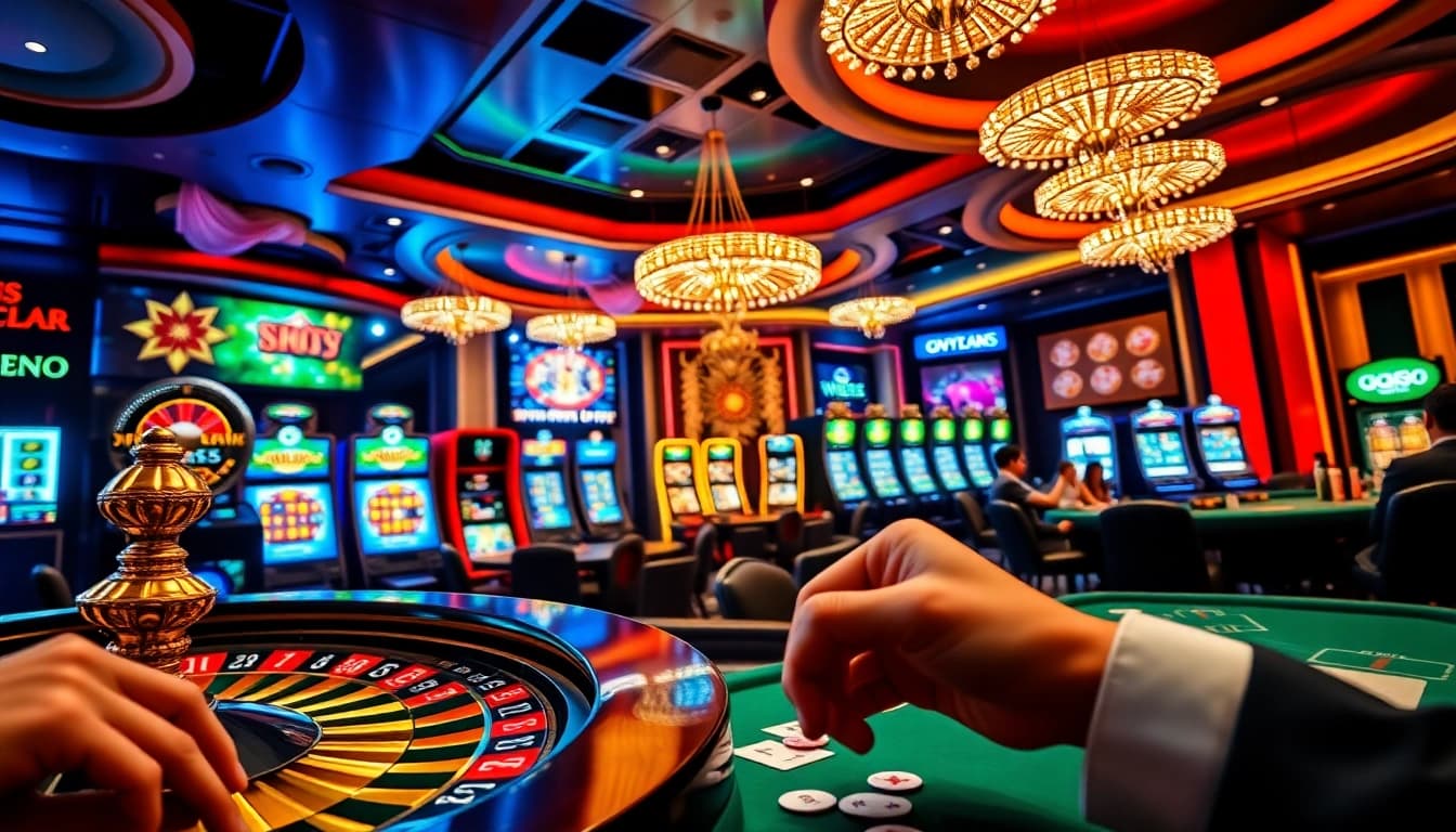 Experience the thrill of betting at GG88 casino with players enjoying roulette and slot machines.