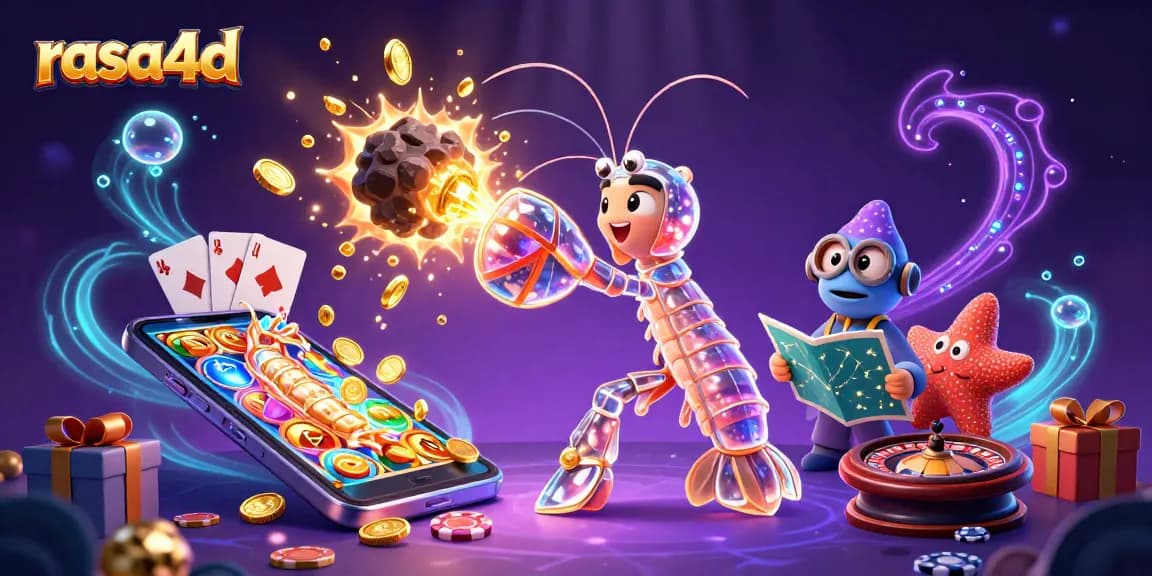 Menghadapi tantangan slot dengan rasa4d, galactic samurai mantis dan bintang navigator beraksi di latar penuh energi kasino.