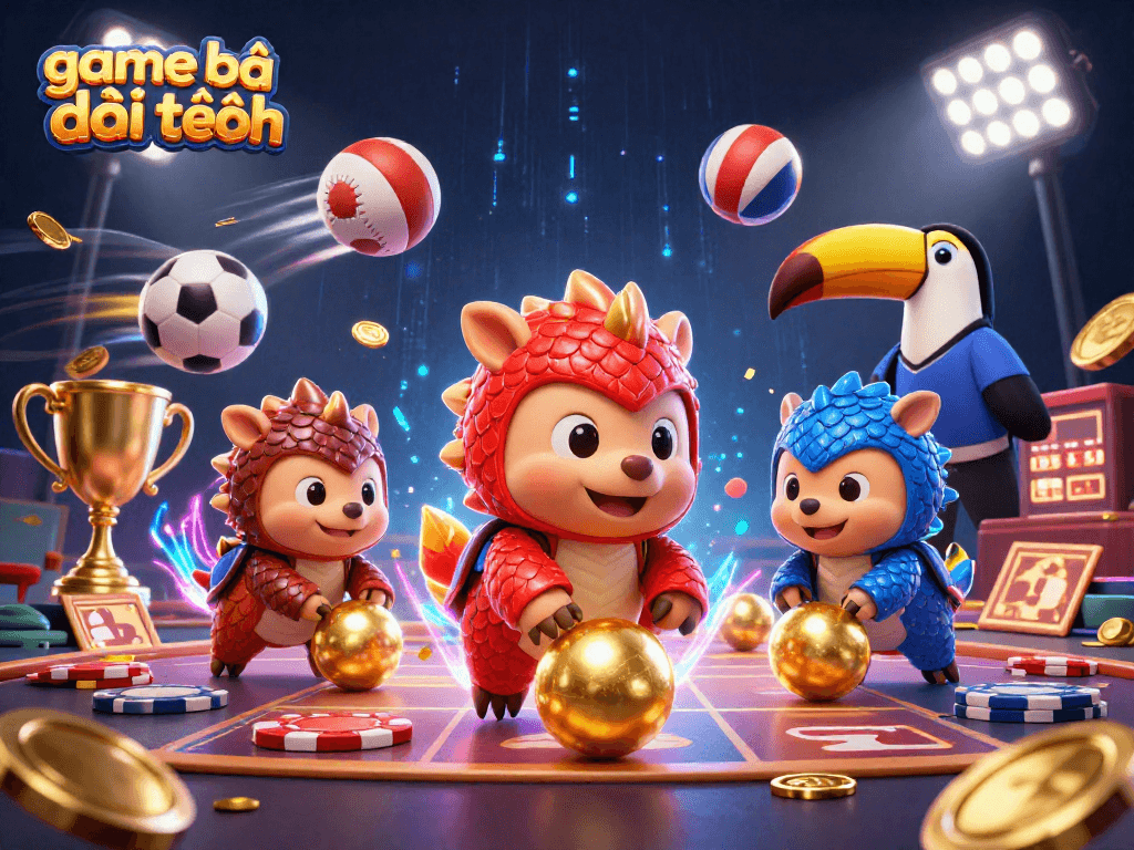 Experience the vibrant game bài đổi thưởng with dynamic pangolins in a colorful casino scene.