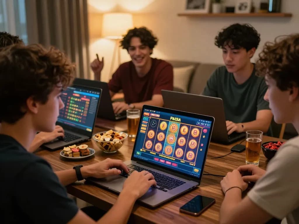 Engage in slot pulsa gaming excitement with lively interactions and winning moments at home.