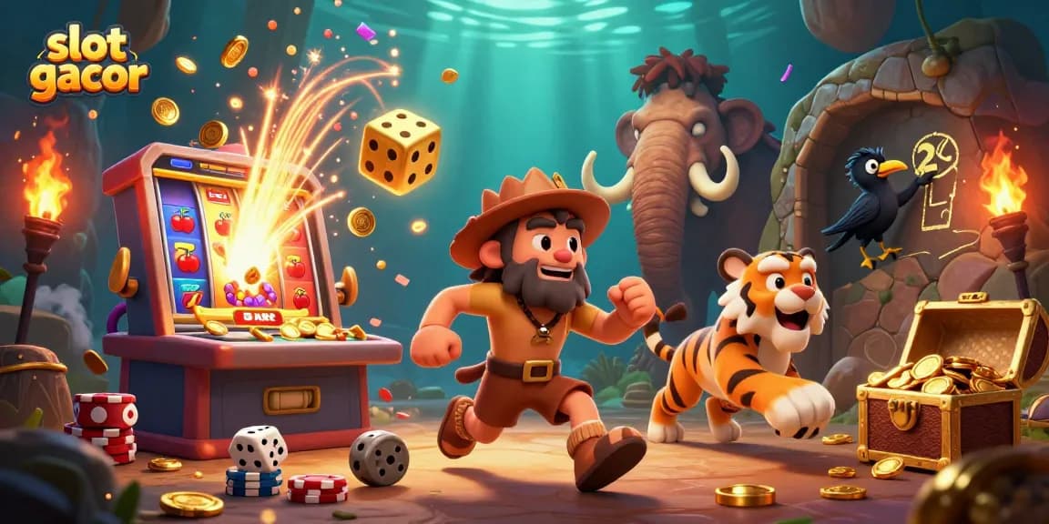 Menangkan super jackpot dengan slot gacor di kasino prasejarah bersama duo manusia gua dan macan sabertooth.