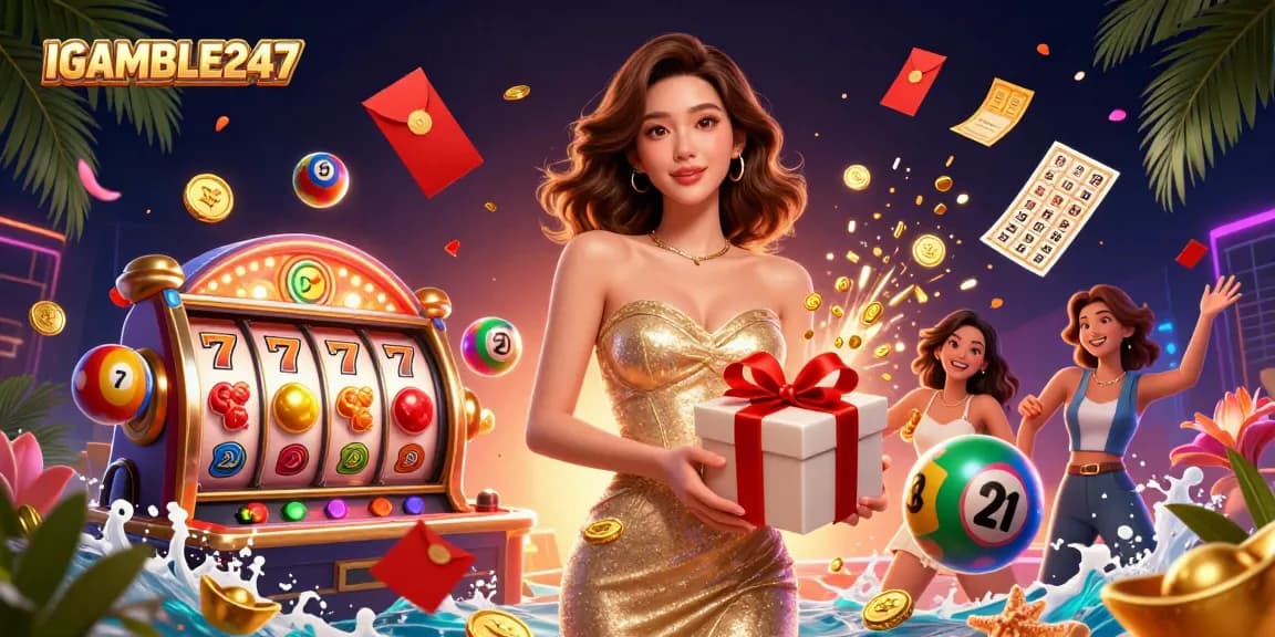 Engage with IGAMBLE247’s vibrant casino scene showcasing stunning visuals and dynamic gambling elements.