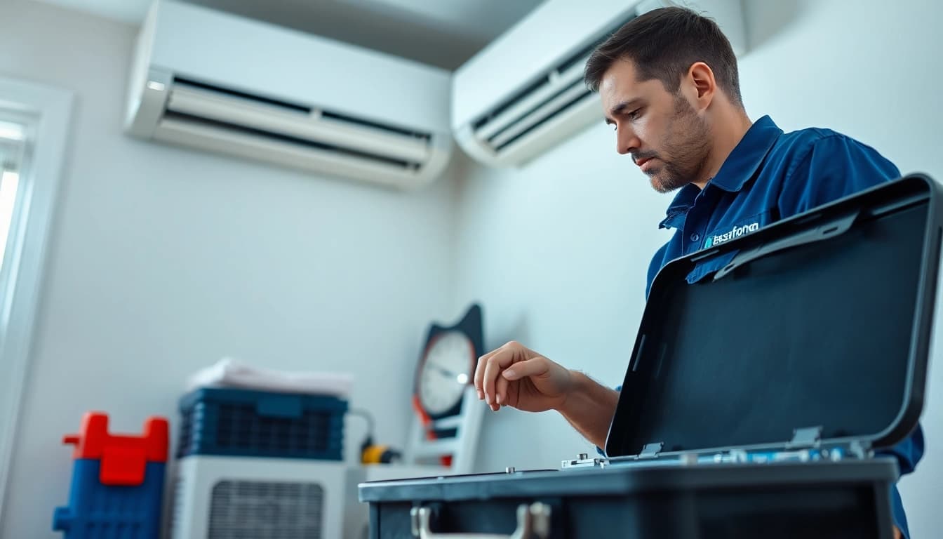 Technician performing HVAC Repair Tampa services in a residential setting.