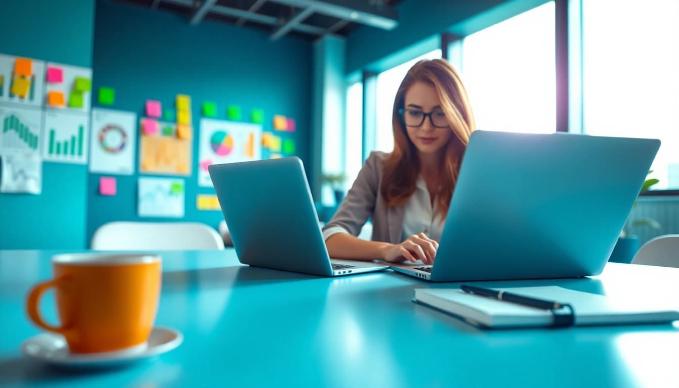 Implementing hubspot crm free features smoothly in a vibrant office setting.