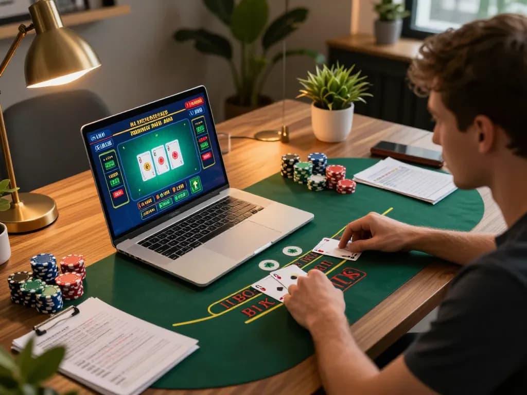 Engaging in online baccarat with AE 888, showcasing a cozy gaming setup.
