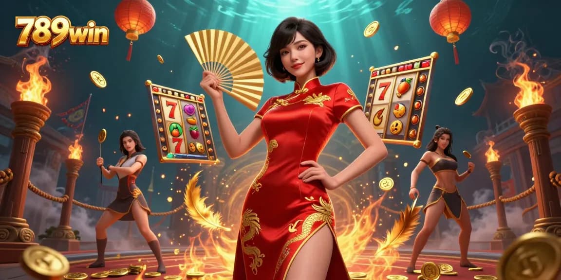 Experience the thrill of 789win with a vibrant casino scene showcasing slots and golden coins