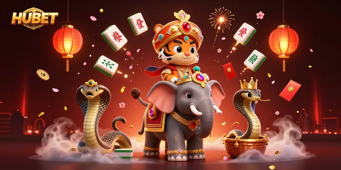 Experience the thrill of gambling at HUBET with vibrant casino elements and dynamic characters.