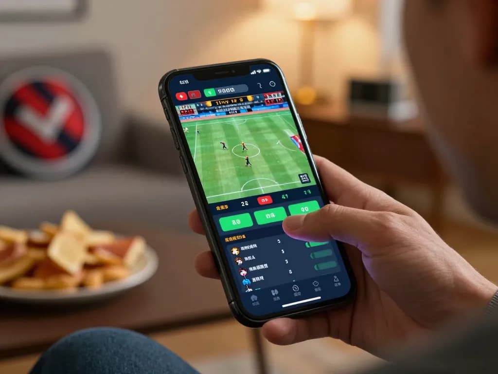 Engaging sports betting action seen on smartphone screen at https://www.mnm88.com/, highlighting excitement in live wagering.