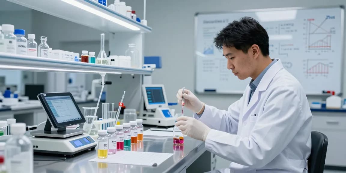 BPC 157 TB 500 Blend formulation process in a modern laboratory setting highlighting precision and innovation.