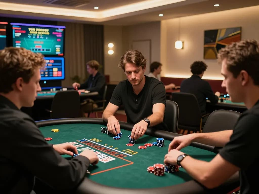 Players strategizing their bets in an online casino featuring slot gacor games.